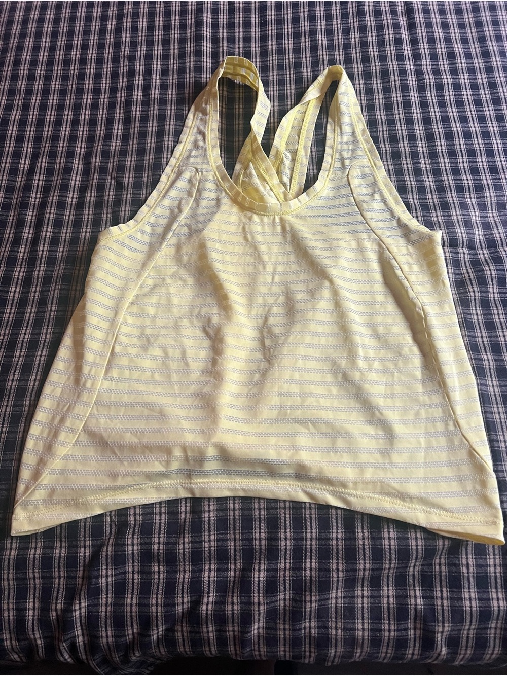 ZYIA Yellow Striped Racerback Tank Top